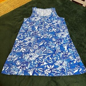 Lilly Pulitzer Lela Henley Tank Dress in Flocking Fabulous Blue Size XL